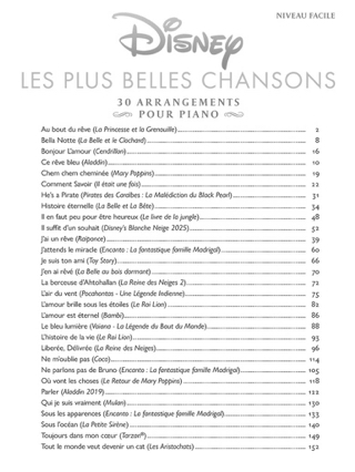 Disney : Les plus belles chansons - Niveau facile - Partition